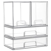 Vtopmart clear stackable drawers top view for organized makeup storage