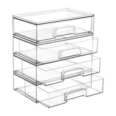 Vtopmart stackable drawers 4-pack front view showing space-saving vanity storage.