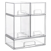 Vtopmart Stackable Drawers five clear bins for space-saving countertop storage and quick visibility