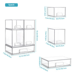 Vtopmart Stackable Drawers keep vanity cosmetics organized with transparent bins for fast selection