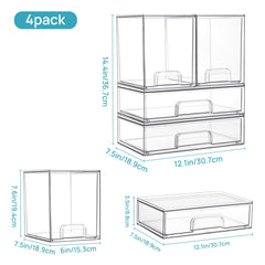 Vtopmart stackable drawers with handles and non-slip base improve reach