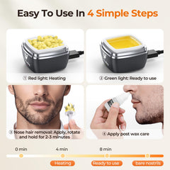 Vuteehy Nose Wax Kit plastic sticks help lift hairs cleanly for quick touch-ups