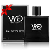 VYG Pheromone Cologne bottle-front displays a masculine silhouette and premium design for confident evenings.