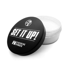 W7 Set It Up face application closeup demonstrates easy, even setting.