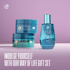 W7 Way of Life Hydrating Dry Body Oil pump bottle delivers fast-absorbing moisture.