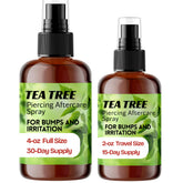 Wacan Tea Tree Piercing Spray bottle pour demonstrates quick, soothing aftercare relief.