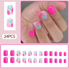 WAFOLOZE press-on nails 24-piece set includes file and jelly glue for at-home nail art