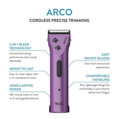 Wahl Arco clipper side view showing compact design for home grooming.