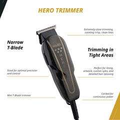 Wahl Hero trimmer rotary motor demonstrates reliable trimming control.