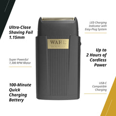 Wahl Micro Power Shaver USB-C charging enables quick client-ready top-ups.