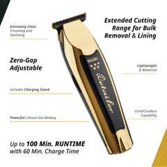 Wahl Professional 5 Star Gold Detailer ergonomic handle for comfortable grooming sessions.