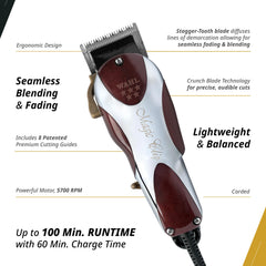 Wahl Professional 5-Star Magic Clip V9000 motor delivers consistent performance during long sessions.