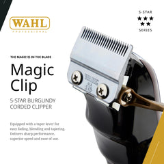 Wahl Professional 5-Star Magic Clip zero overlap blades enable ultra-clean blends.