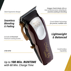 Wahl Professional clipper with eight guards offers versatile length options for fades