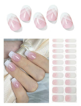 Wahrshei semi cured gel nail strips French gradient for quick manicure