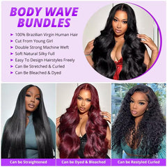 WAITWO 22-inch Brazilian body wave bundles with silky, bouncy movement