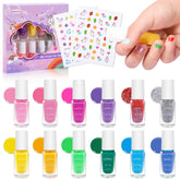 wakaniya kids nail polish set features 12 candy colors for safe, kid-friendly nails