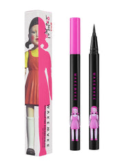 WAKEMAKE eyeliner Squid Game waterproof closeup demonstrates long wear and smudge resistance.