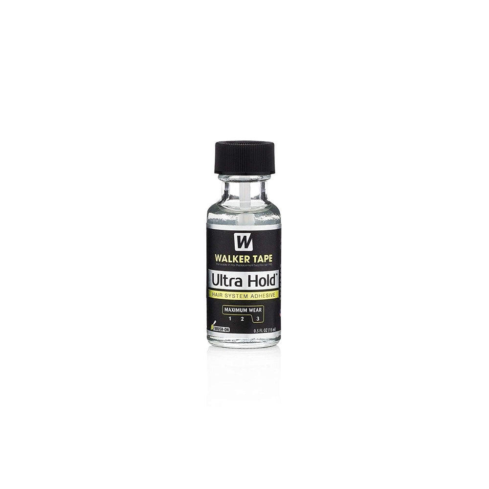 Walker Ultra Hold bottle closeup showing clear adhesive for long-lasting wig wear