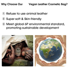 Wandering Nature makeup bag interior with elastic pockets keeps cosmetics neat.