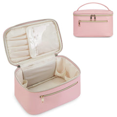 Wandering Nature makeup bag top flap with brush slots for organized travel.