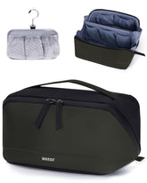 WANDF toiletry bag army green hanging pouch enables quick access for on-the-go organization.