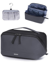 WANDF Toiletry Bag dark gray open-flat view for easy access during travel