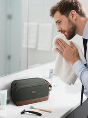 WANDF toiletry bag open-wide design for quick access to essentials.