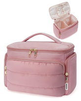 WANDF travel toiletry bag dusty pink open view for quick access during trips