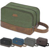 WANDF travel toiletry bag green front view—durable on-the-go organization.