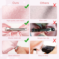 WantGor satin bow clip pink tassel detail adds elegance