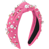 WantGor Pearl Knotted Headband wide top knot detail adds elegant sparkle
