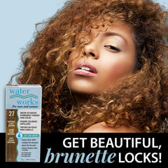 Water Works hair color powder mixing with water enables quick at-home color blending.