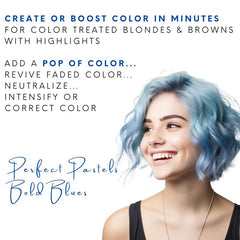 Watercolors blue bottle packaging front highlighting color-rich formula