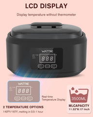 Wattne paraffin wax machine open container showing large capacity for dipping