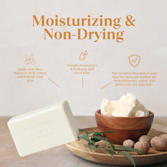 Wavertree & London shea butter moisturizing bar closeup with creamy lather