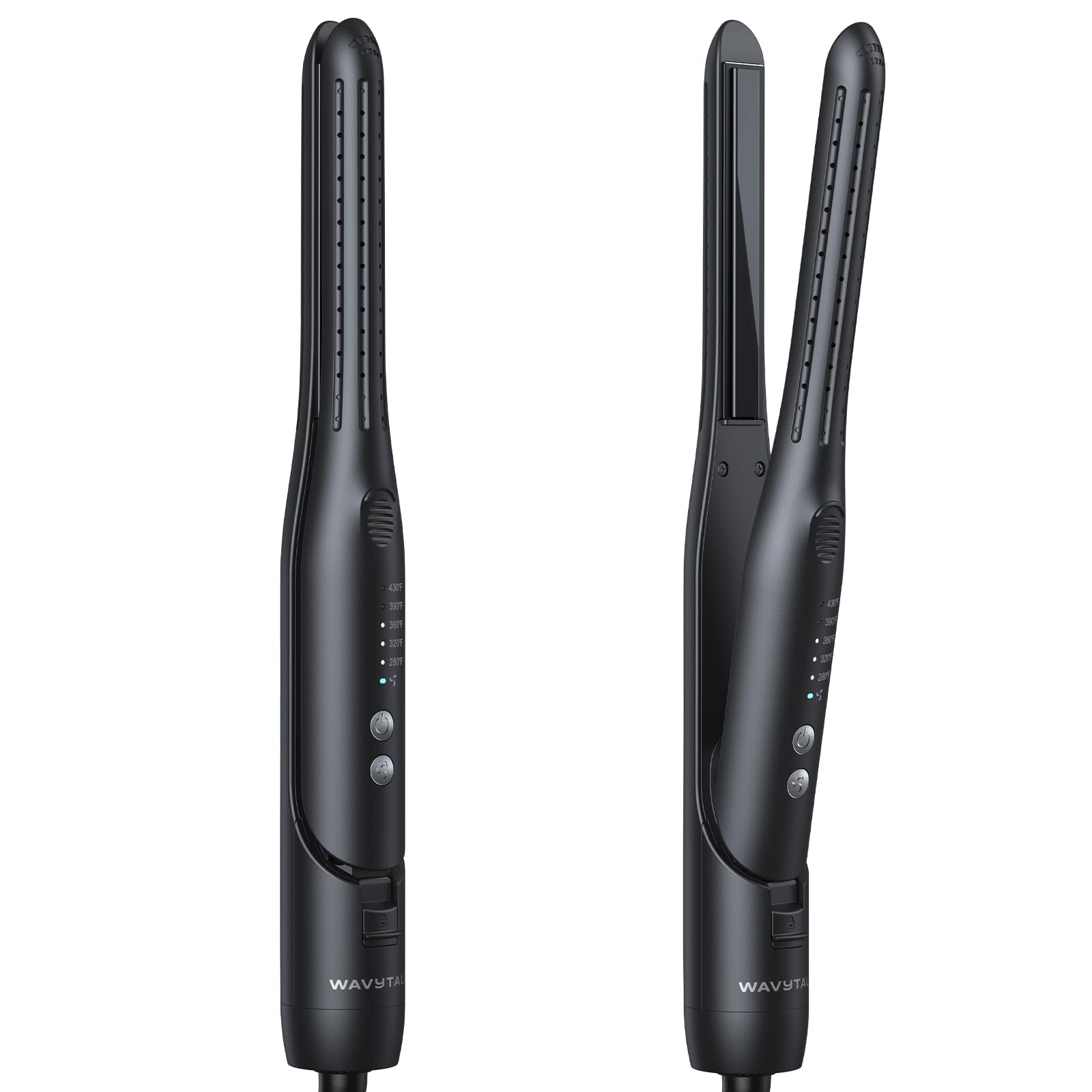 Wavytalk 0.65-inch pencil-flat-iron close-up for precise short-hair styling.