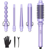 Wavytalk 5-in-1 curling wand set open packaging, showcasing versatile styling options.
