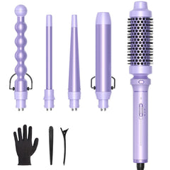Wavytalk 5-in-1 curling wand set open packaging, showcasing versatile styling options.