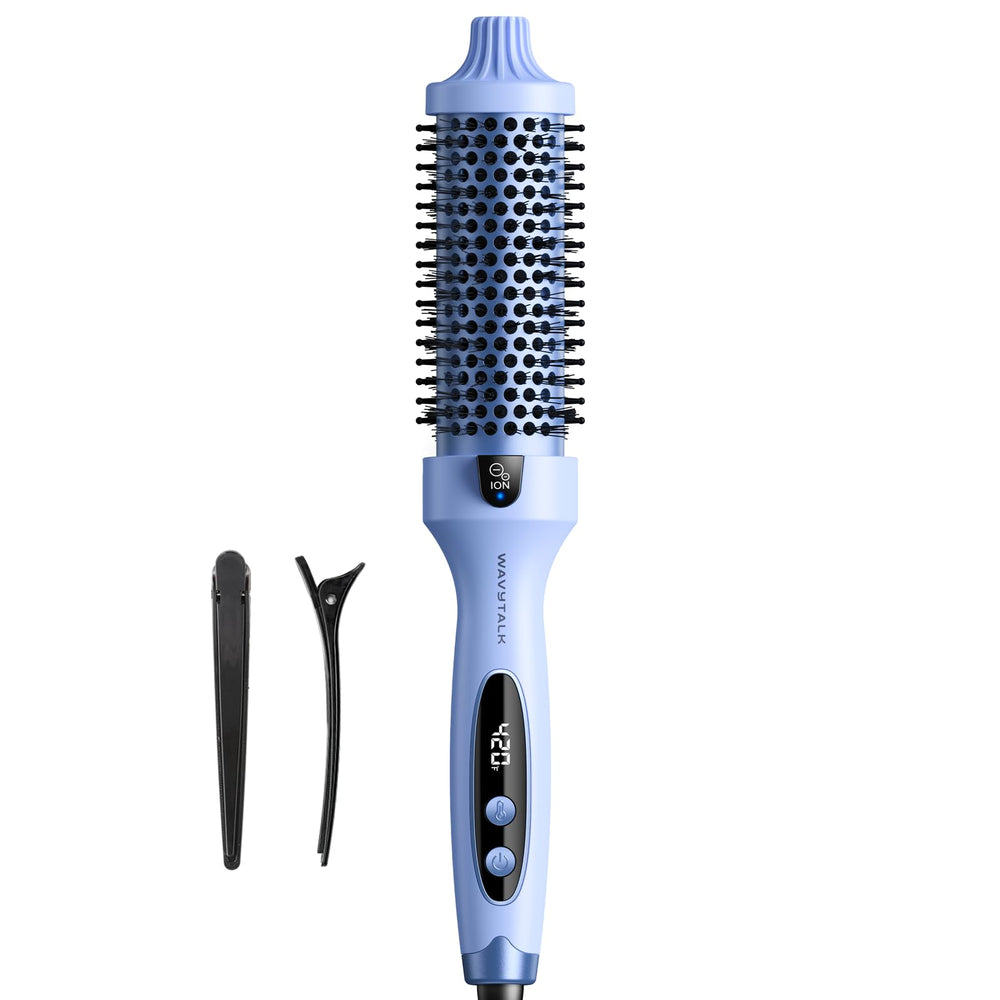 Wavytalk Blowout Boost front view in blue for quick, salon-like blowouts.
