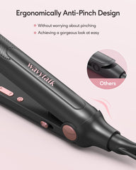 Wavytalk curved-design iron curls for smooth, crease-free looks
