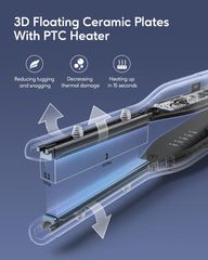 Wavytalk pencil flat iron heats in 15 seconds for fast touch-ups.