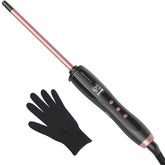 Wavytalk small curling iron rose pink front view for tight, glossy curls.