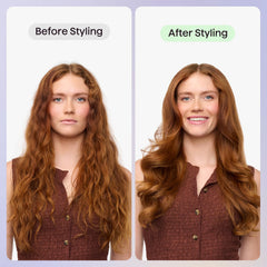 Wavytalk Smooth Barrier mid-lengths application shows even distribution and moisture lock to combat frizz.