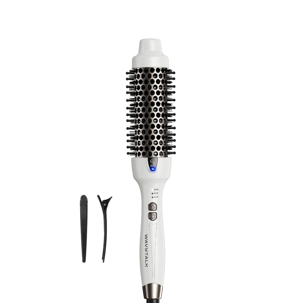 Wavytalk Thermal Brush ceramic-barrel smooths hair with a frizz-free finish.