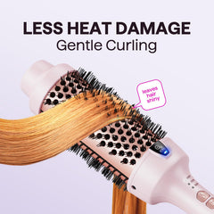 Wavytalk Thermal Brush temperature settings showing three heat options for different hair