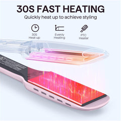 Wavytalk Wet to Straight iron heats up in 30 seconds for quick looks