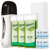 Waxers Roll on Wax Kit Aloe Vera Wax Warmer heats evenly for smooth waxing sessions