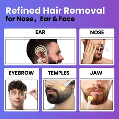 Waxfans nose-ear wax closeup in purple highlights premium texture for precise removal.