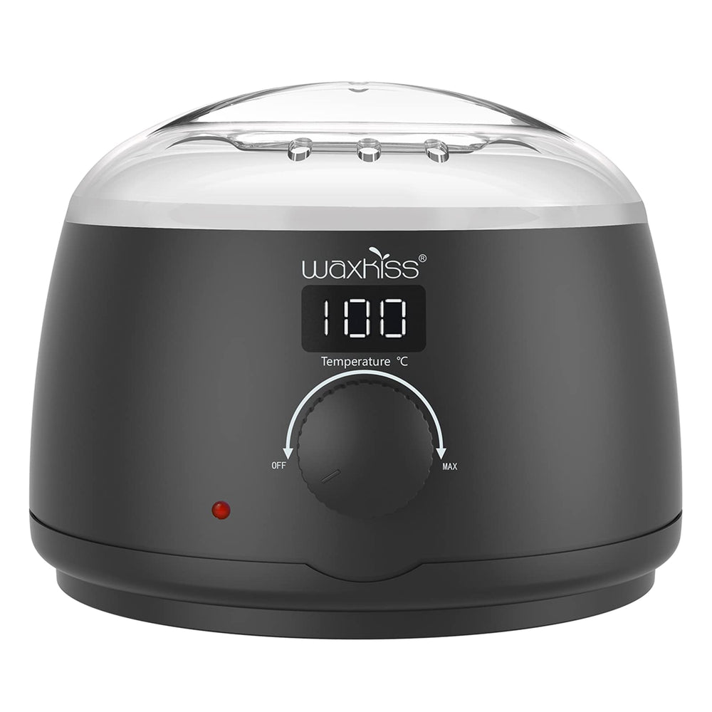 waxkiss digital wax warmer with see-through lid shows melt progress for precise temp control